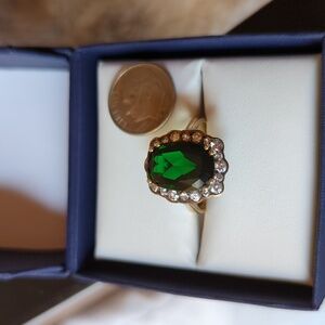 Christmas gift, Created emerald ring